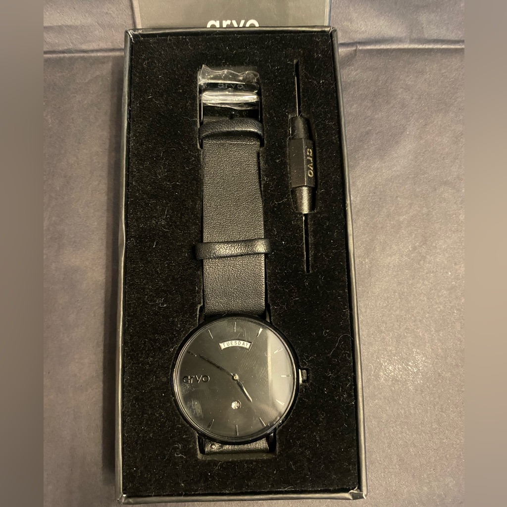 Black Leather Watch